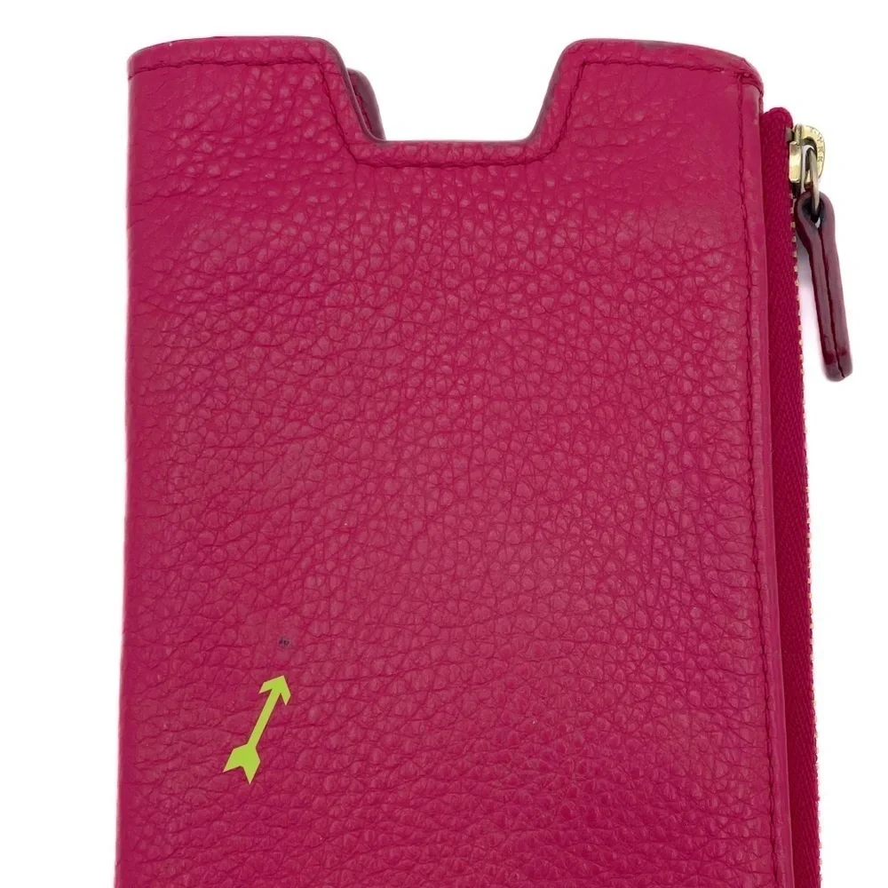 FOSSIL LEATHER Long Live Vintage coin purse/card wallet/phone case, dark pink